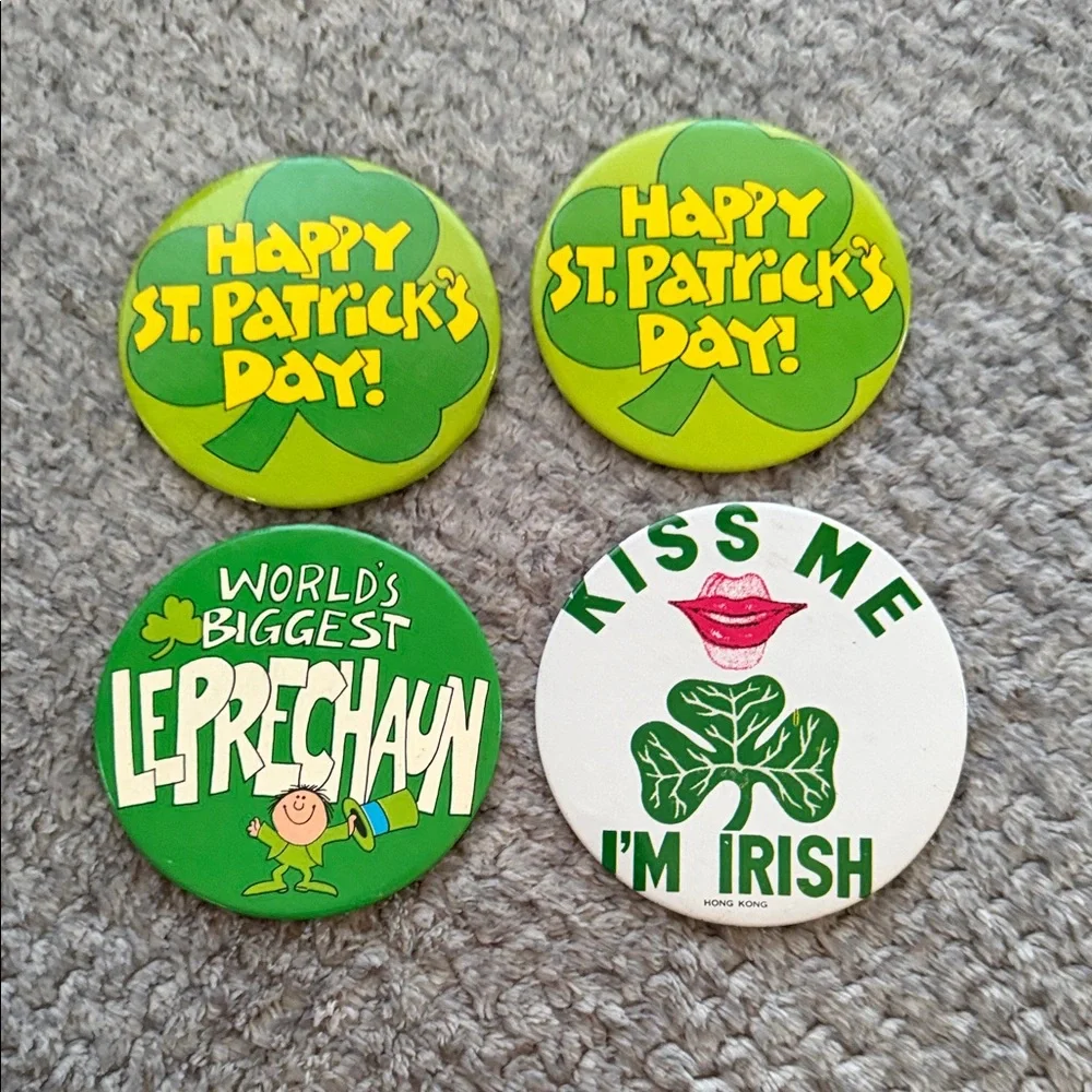 Vintage Hong Kong St. Patrick's Day Buttons